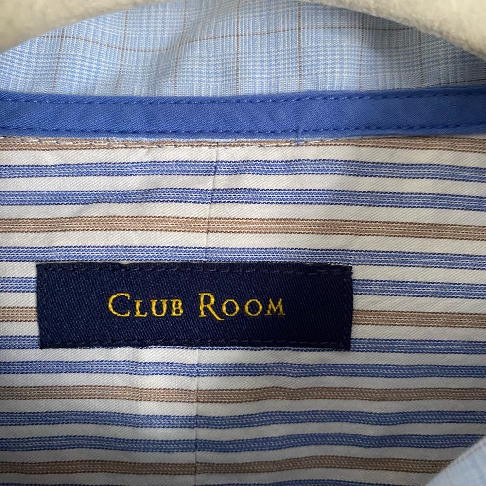 Men’s Club Room Long Sleeve Button Down Shirt Collar approx 15-1/2” Size‎ M - Picture 4 of 6